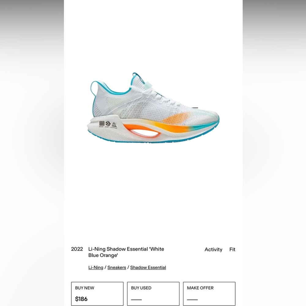 Li-Ning Essential Sneakers in White, Blue, and Orange - Picture 9 of 10